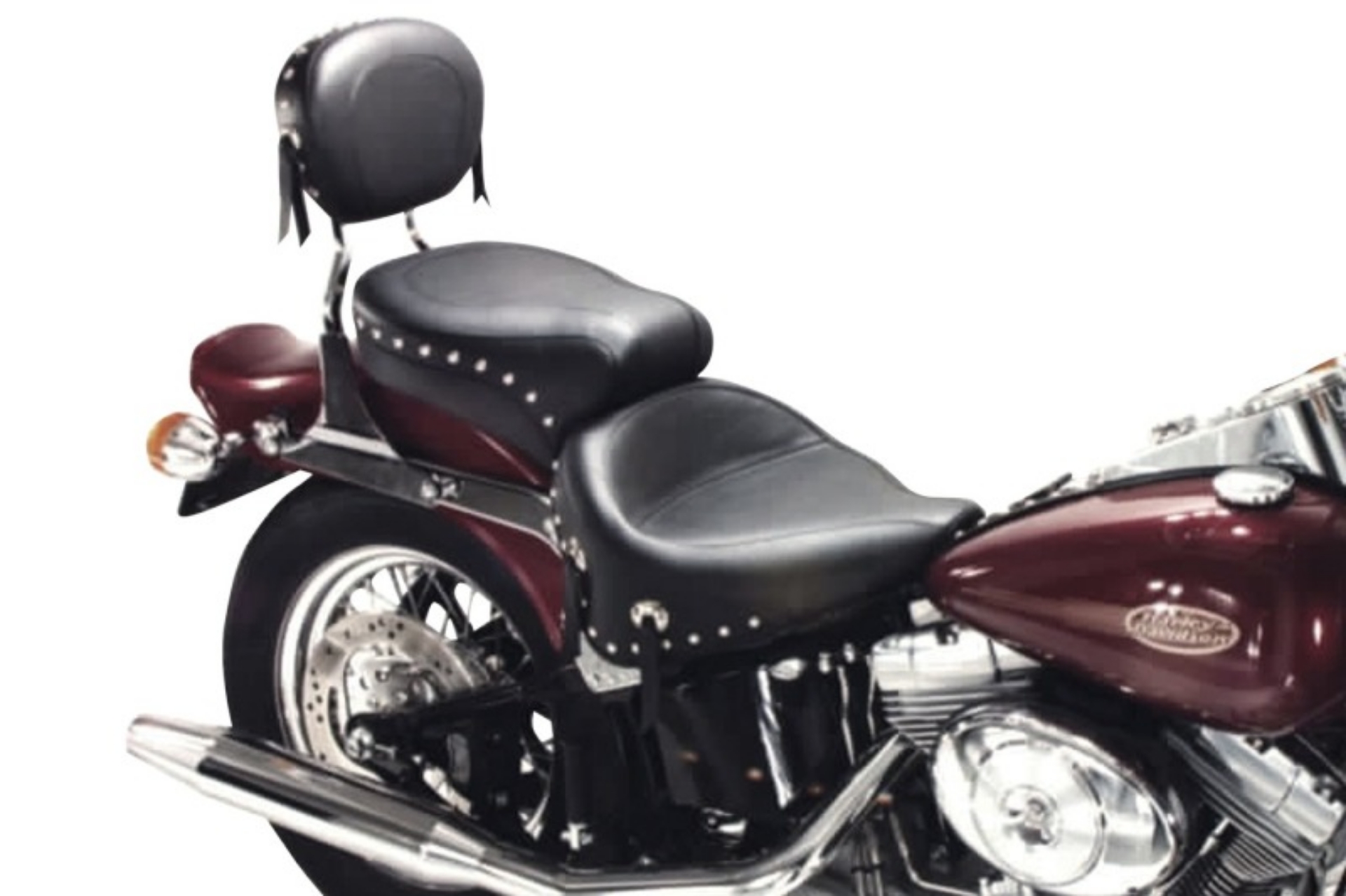 Picture of Mustang 84-06 Harley Standard Rear Tire Wide Touring 1PC Seat w-Studs- Black
