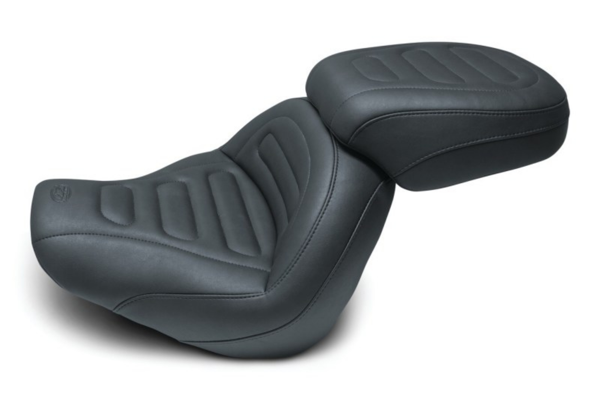 Picture of Mustang 18-21 Harley Fat Bob Standard Touring Solo Seat Trapezoid- Black