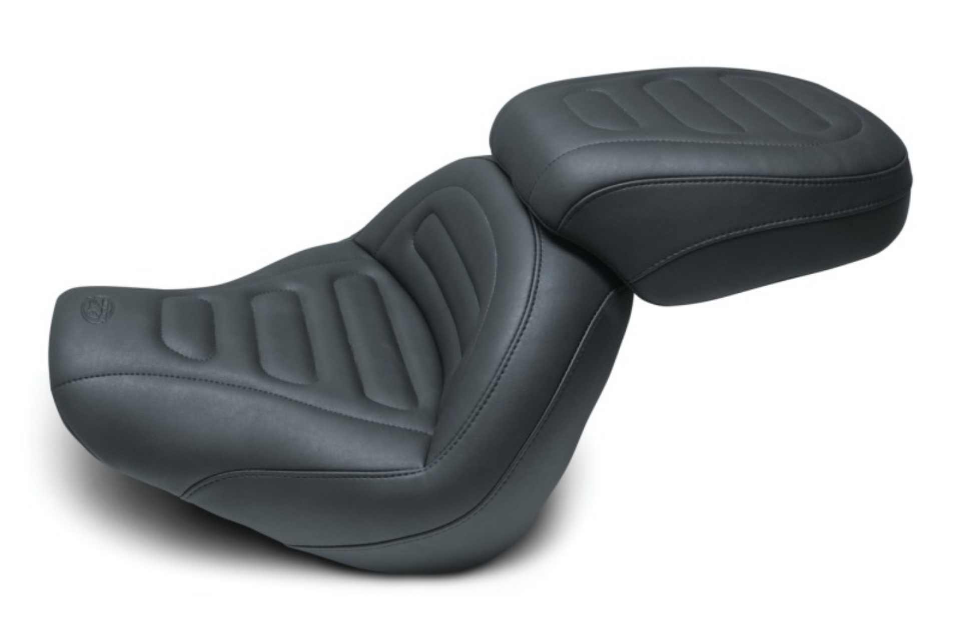 Picture of Mustang 18-21 Harley Fat Bob Standard Touring Passenger Seat Trapezoid - Black