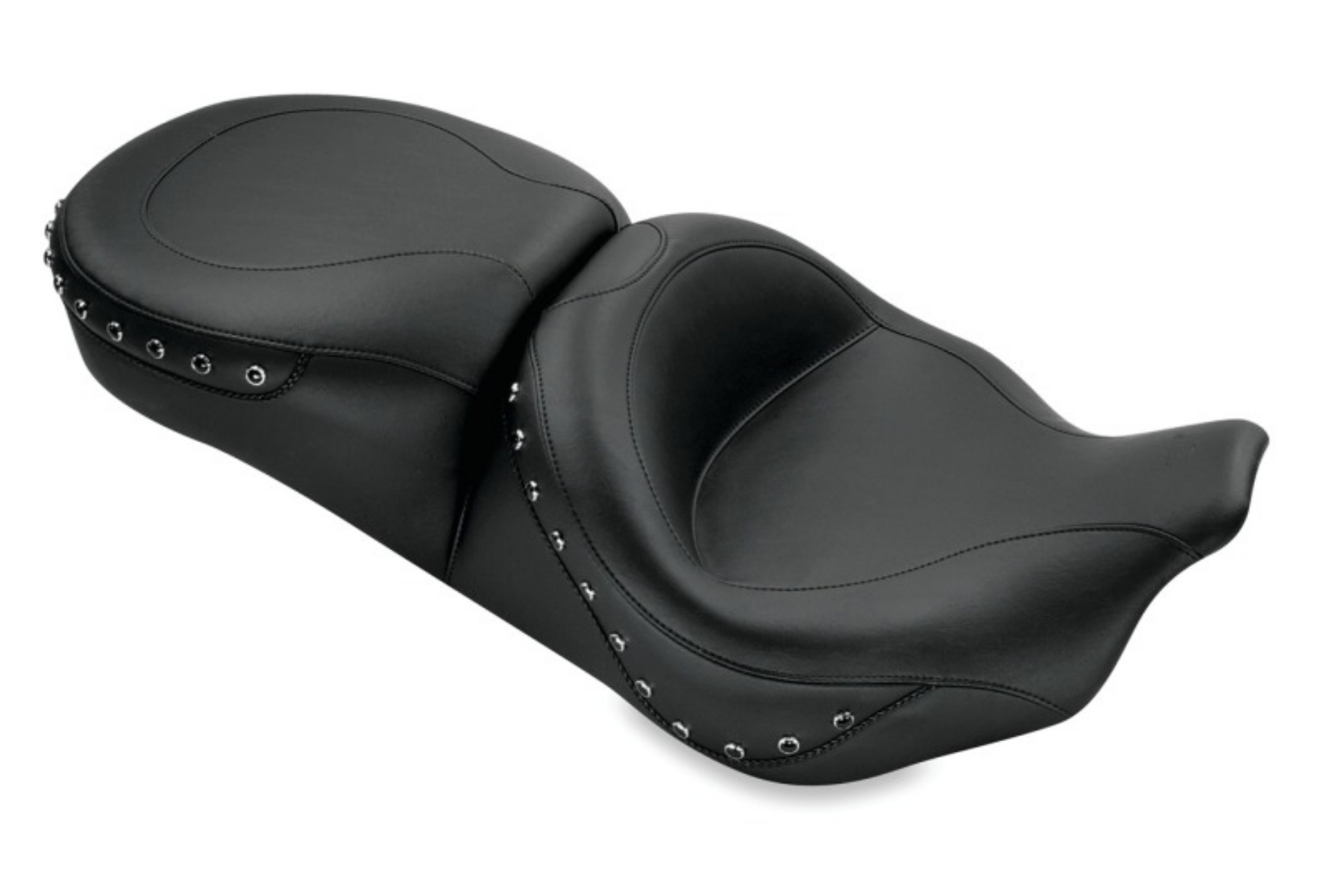 Picture of Mustang 08-21 Electra Glide,Rd Glide,Rd King,Str Glide Touring 1PC Seat w- Blk Pearl Studs - Black