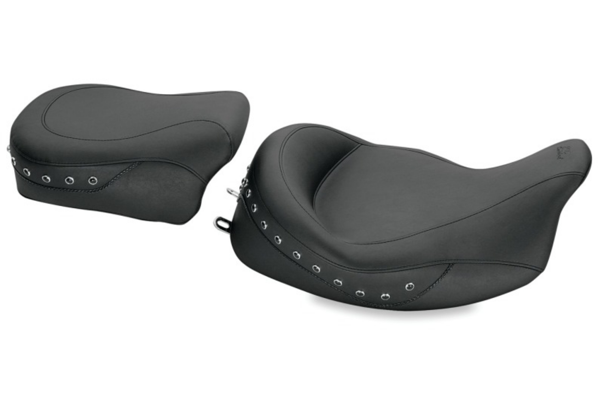 Picture of Mustang 08-21 Harley Electra Glide,Rd Glide,Rd King,Street Glide Solo Seat w-Blk Pearl Studs- Black
