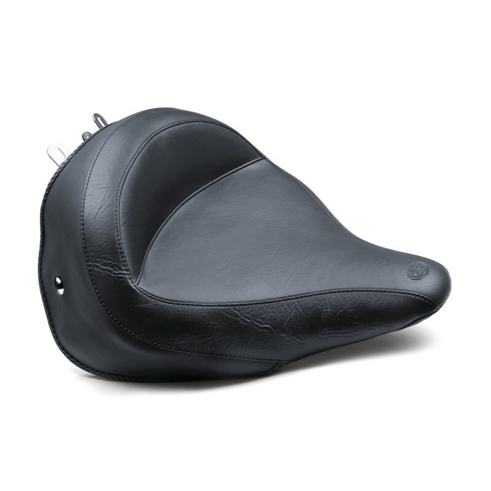 Picture of Mustang 05-17 Harley Deluxe With Standard Rack Harley Wide Touring Solo Seat - Black