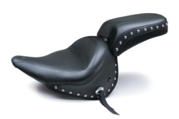 Picture of Mustang 05-17 Harley Deluxe With Standard Rack Wide Touring Passenger Seat w-Studs - Black