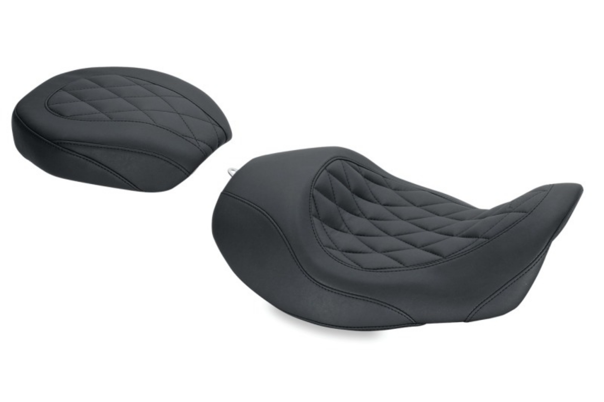 Picture of Mustang 06-17 Harley Dyna Wide Tripper Forward Solo Seat Diamond Stitch - Black