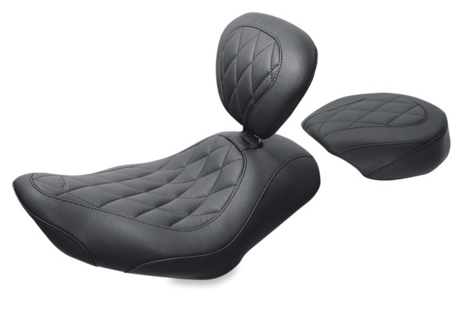 Picture of Mustang 04-21 Harley Wide Tripper Passenger Seat Diamond Stitch - Black