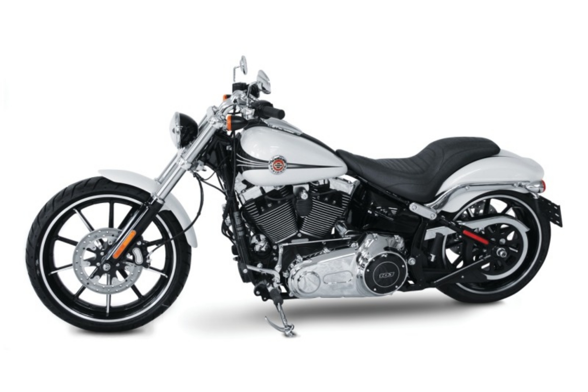 Picture of Mustang 13-17 Harley Softail Breakout Tripper Fastback 1PC Seat Tuck & Roll - Black