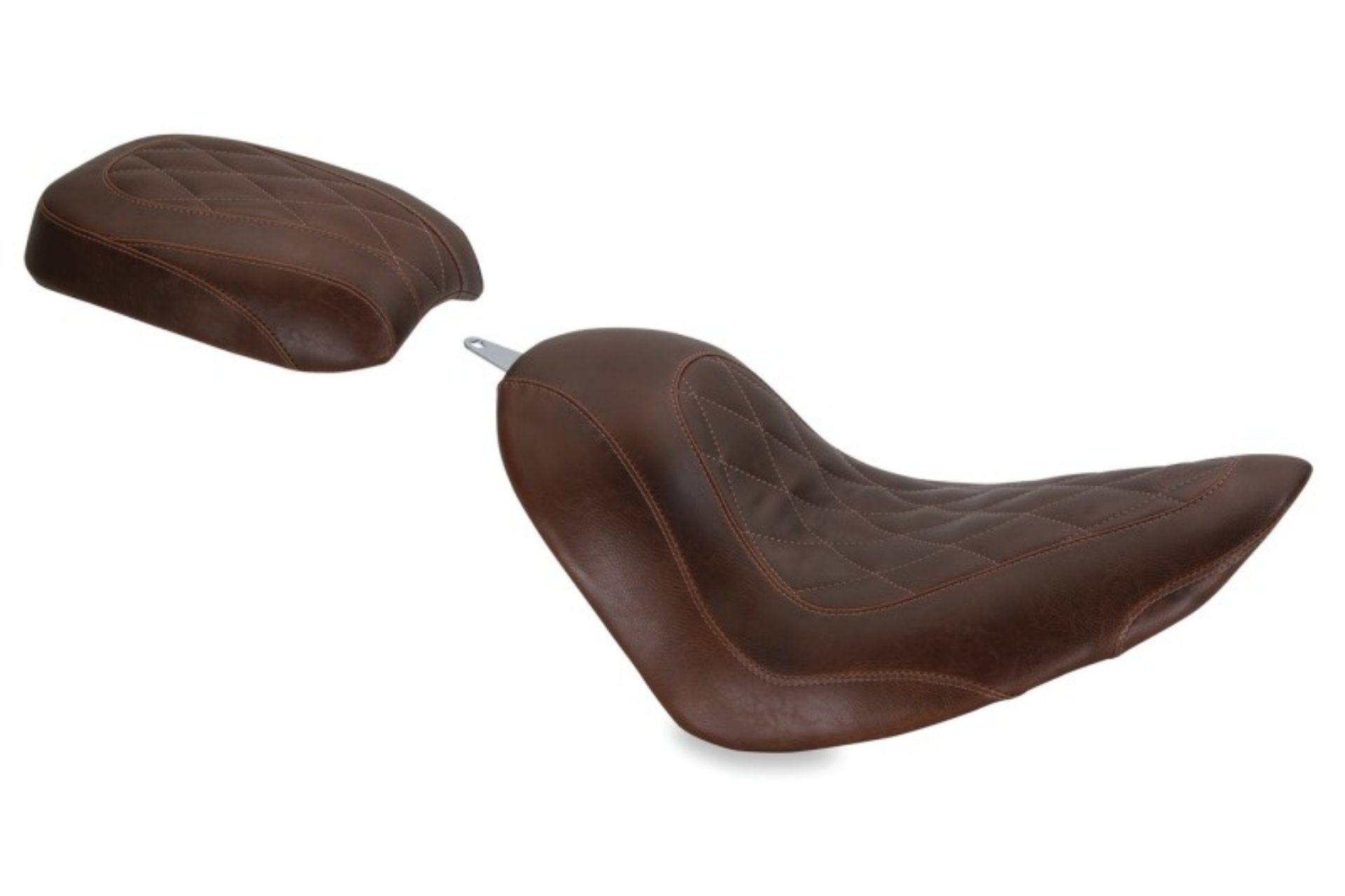 Picture of Mustang 06-17 Harley Softail Wide Tire 200mm Tripper Solo Seat Diamond Stitch - Distressed Brown