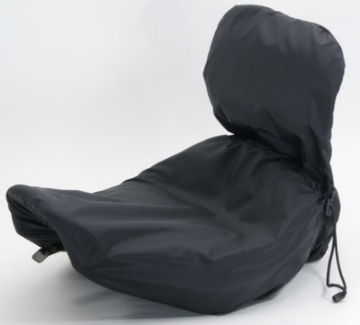 Picture of Mustang Harley Solo Seat w-Driver Backrest Rain Covers - Black