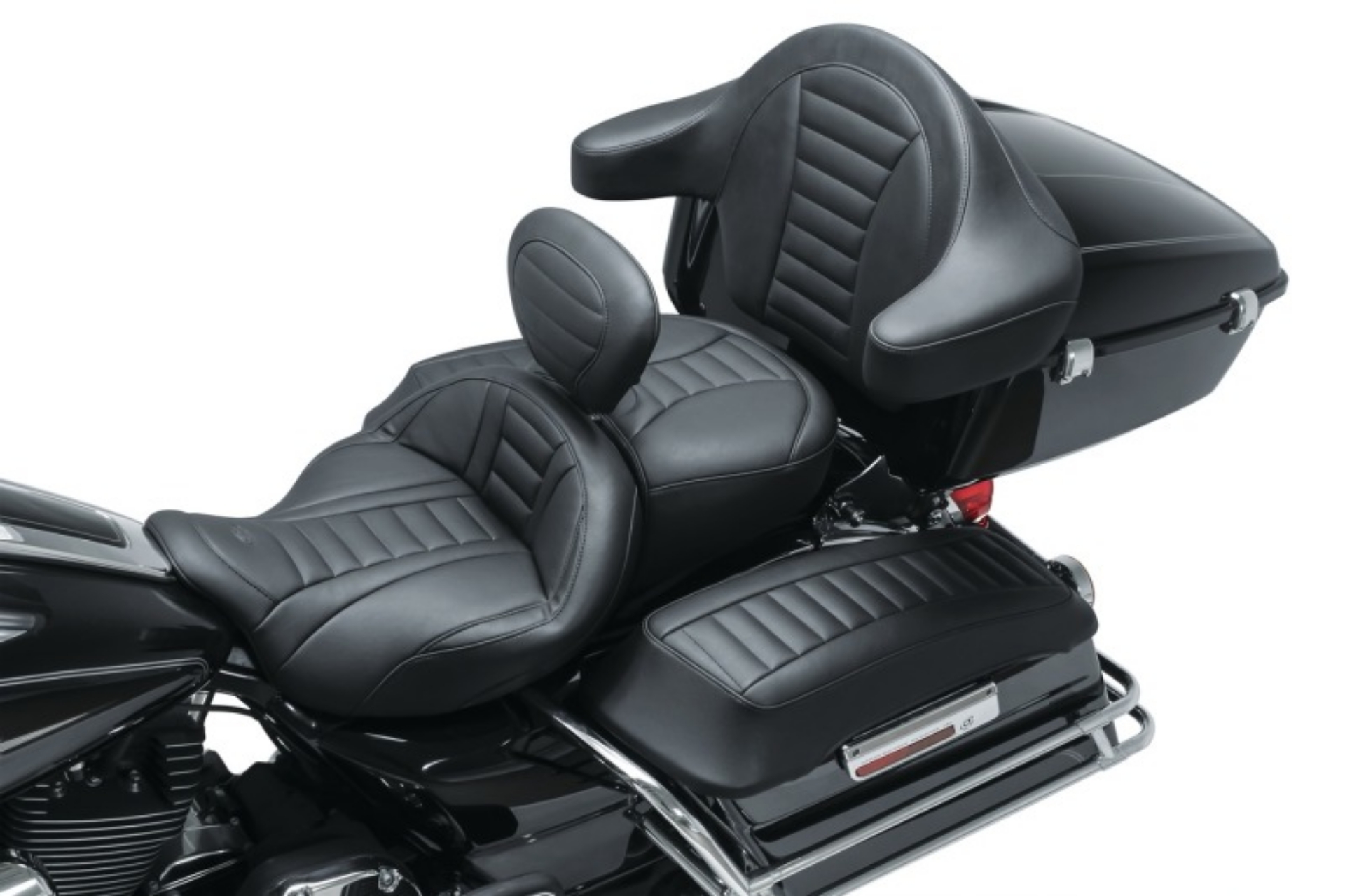 Picture of Mustang 93-13 Harley FL Touring Saddlebag Lid Covers Deluxe - Black