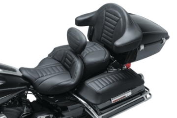 Picture of Mustang 93-13 Harley FL Touring Saddlebag Lid Covers Deluxe - Black
