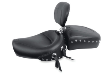 Picture of Mustang 82-03 Harley Sportster Wide Touring Solo Seat w-Driver Backrest Studs - Black