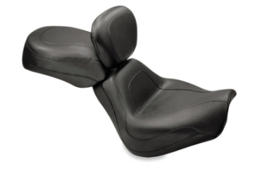 Picture of Mustang 00-07 Harley Softail Deuce Sport Touring Solo Seat w-Driver Backrest - Black