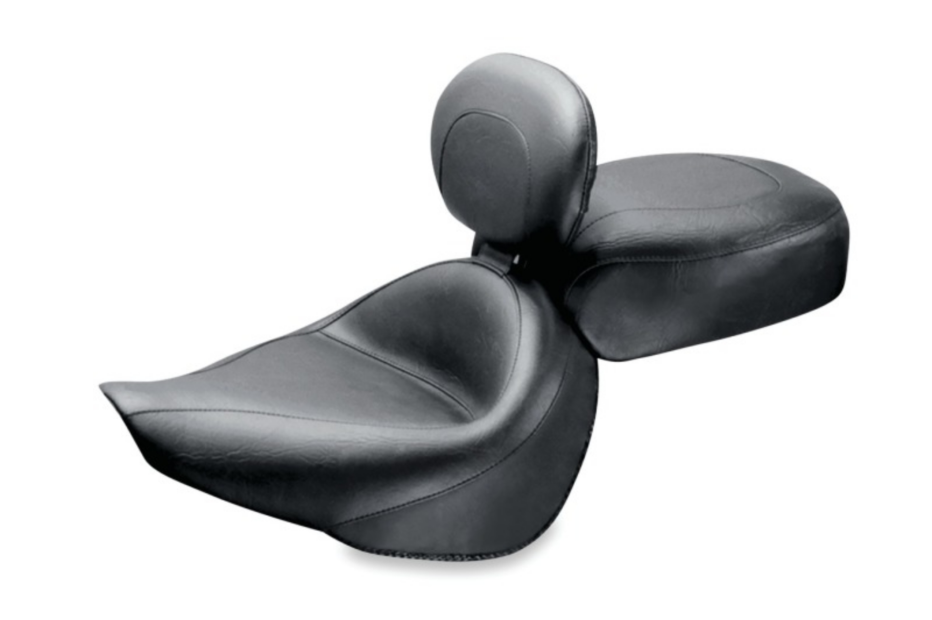 Picture of Mustang 95-05 Kawasaki Vulcan 800,96-05 800 Classic Touring 2PC Seat w-Driver Backrest - Black