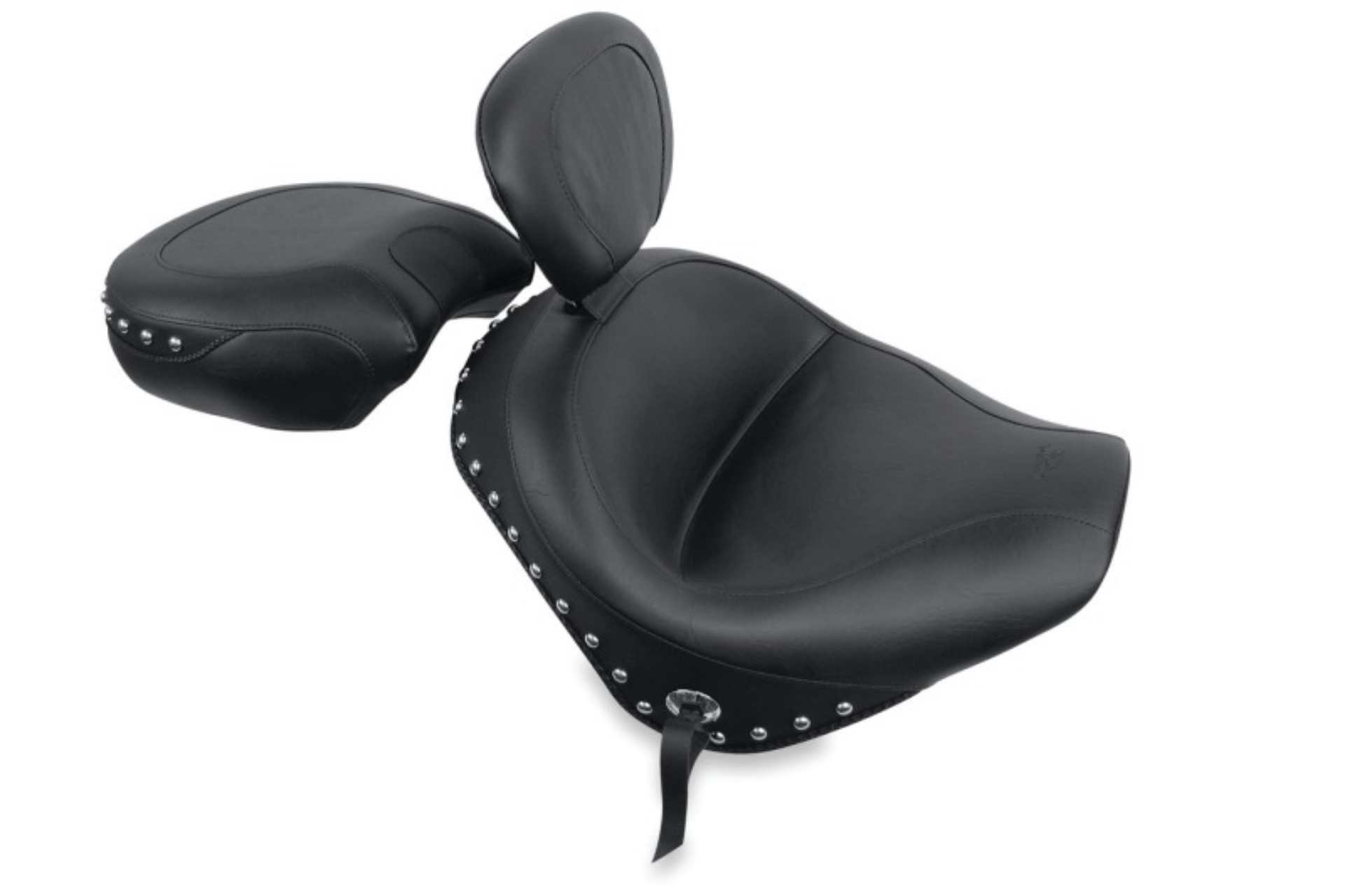 Picture of Mustang 02-09 Honda VTX1300 Retro, S ,T Wide Touring 2PC Seat w-Driver Backrest Studs - Black