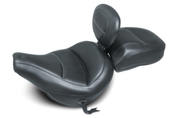 Picture of Mustang 18-21 Harley Heritage Classic Standard Deluxe Touring Solo Seat w-Driver Backrest - Black