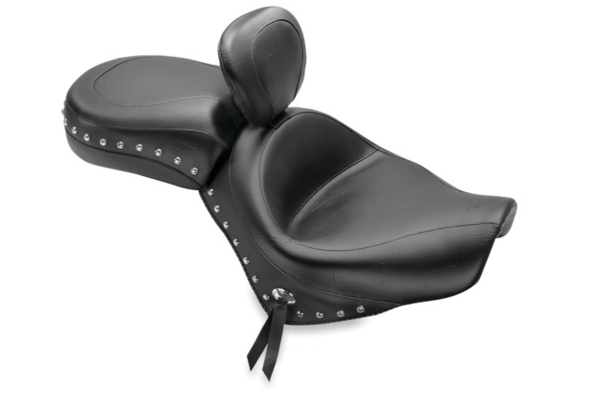 Picture of Mustang 04-21 Honda VT750 Aero Wide Touring 2PC Seat w-Driver Backrest Studs - Black