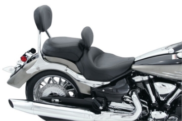 Picture of Mustang 06-15 Yamaha Roadliner, Stratoliner Wide Touring Solo Seat w- Driver Backrest - Black