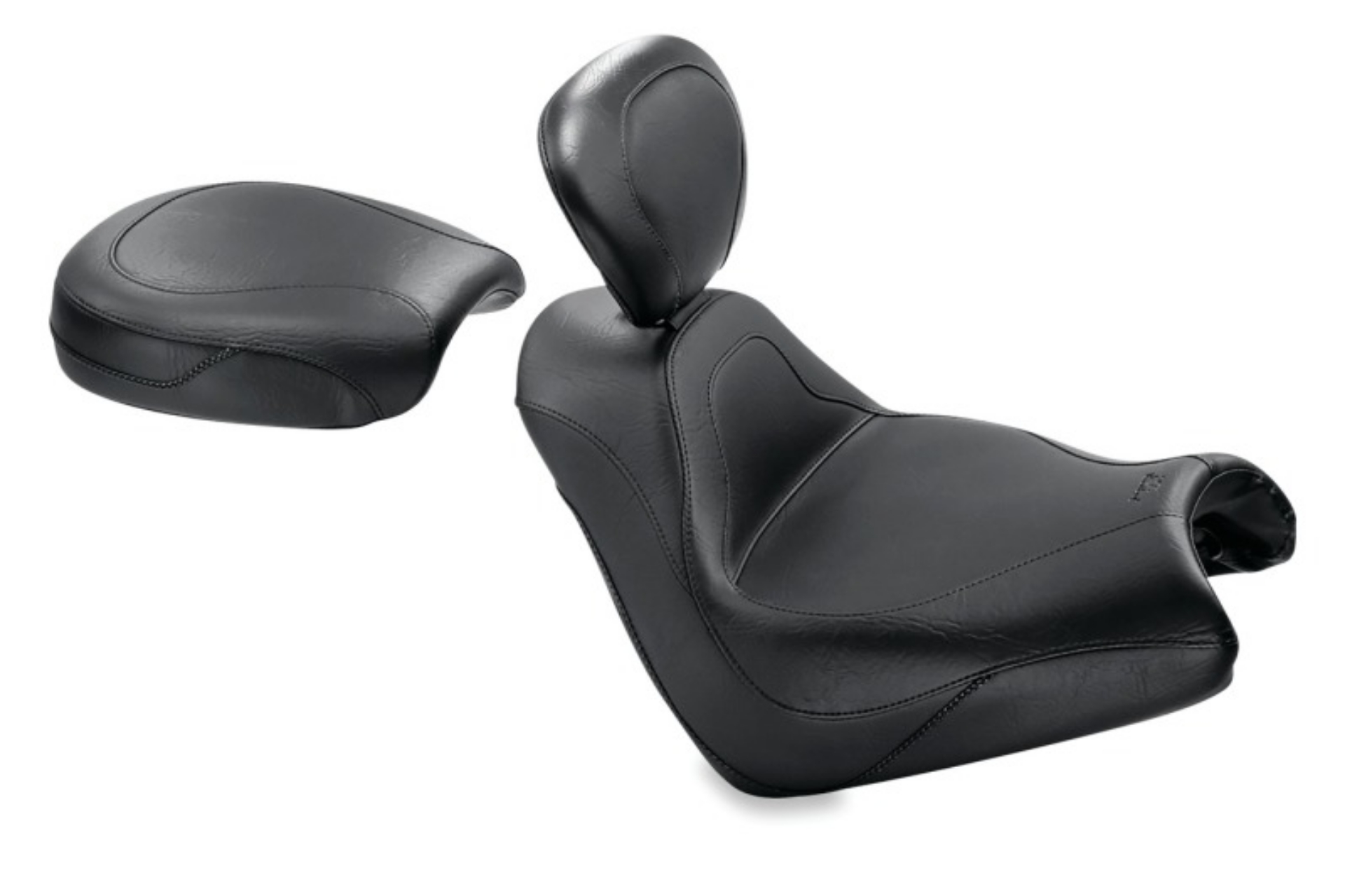 Picture of Mustang 05-08 Honda VTX1800F Sport Touring Solo Seat w-Driver Backrest - Black