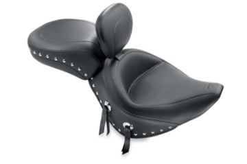 Picture of Mustang 00-15 Harley Softail Standard Rear Tire Wide Touring Recessed Passenger Seat w-Studs - Black