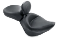 Picture of Mustang 00-15 Harley Softail Standard Rear Tire Wide Touring Solo Seat w-Driver Backrest - Black