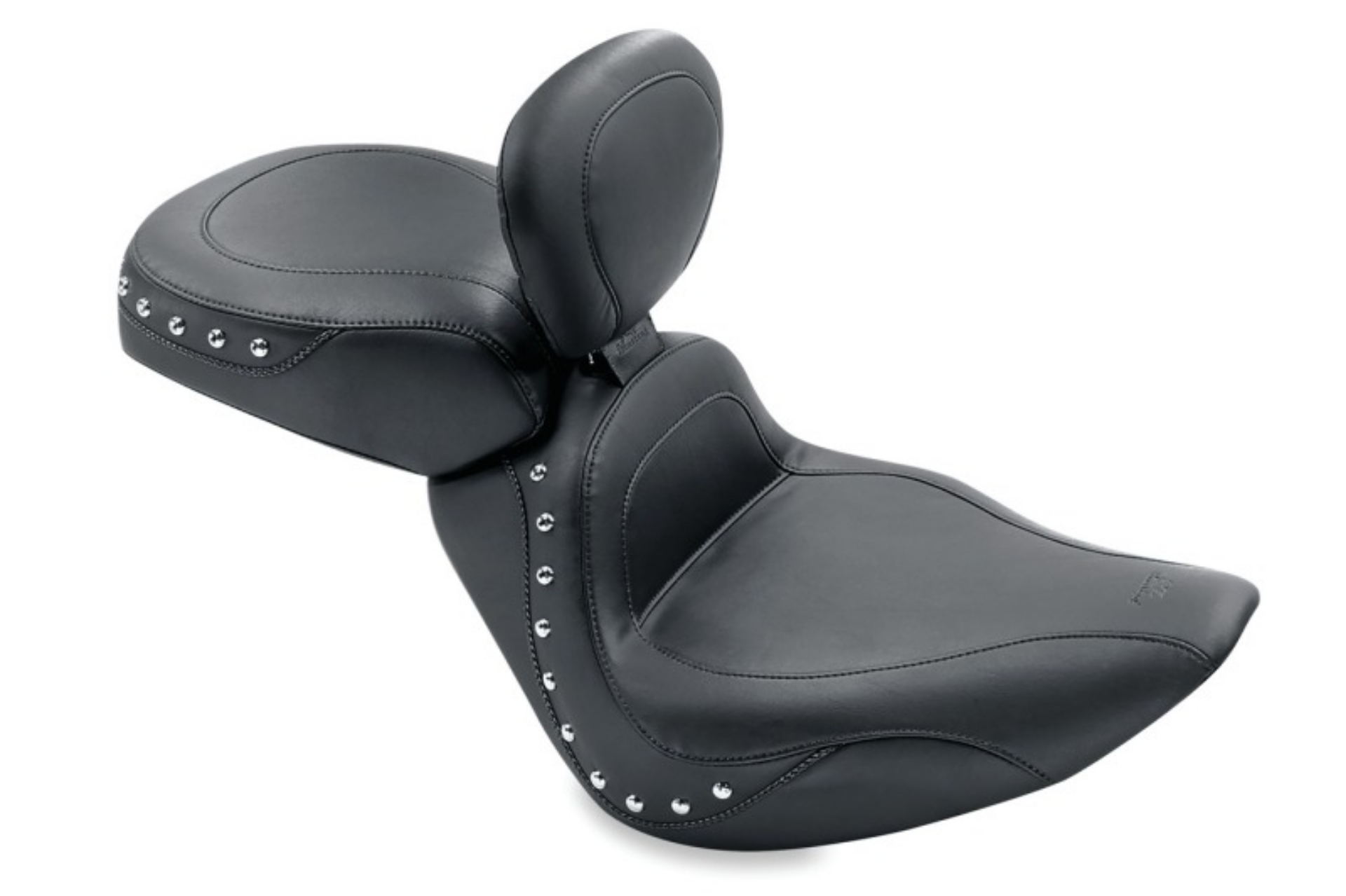 Picture of Mustang 00-15 Harley Softail Standard Rear Tire Sport Touring Passenger Seat w-Studs - Black