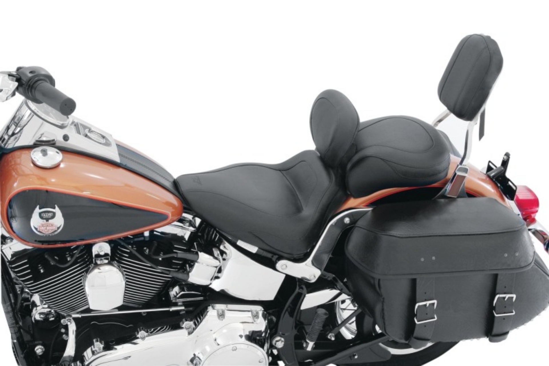 Picture of Mustang 06-17 Harley Softail Wide Tire 200mm Sport Touring Recessed Passenger Seat - Black
