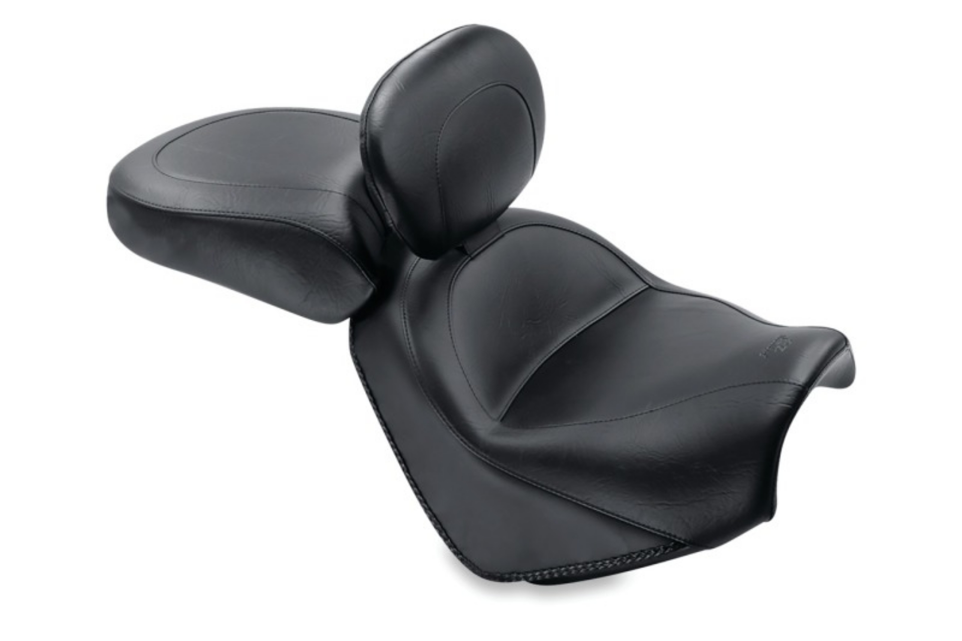 Picture of Mustang 05-11 Suzuki Boulevard M50 Standard Touring 2PC Seat w-Driver Backrest - Black