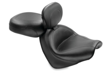 Picture of Mustang 04-09 Honda VTX1300C Wide Touring 2PC Seat w-Driver Backrest - Black