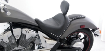 Picture of Mustang 10-21 Honda VT1300CX Fury Wide Touring Solo Seat w-Driver Backrest Studs - Black