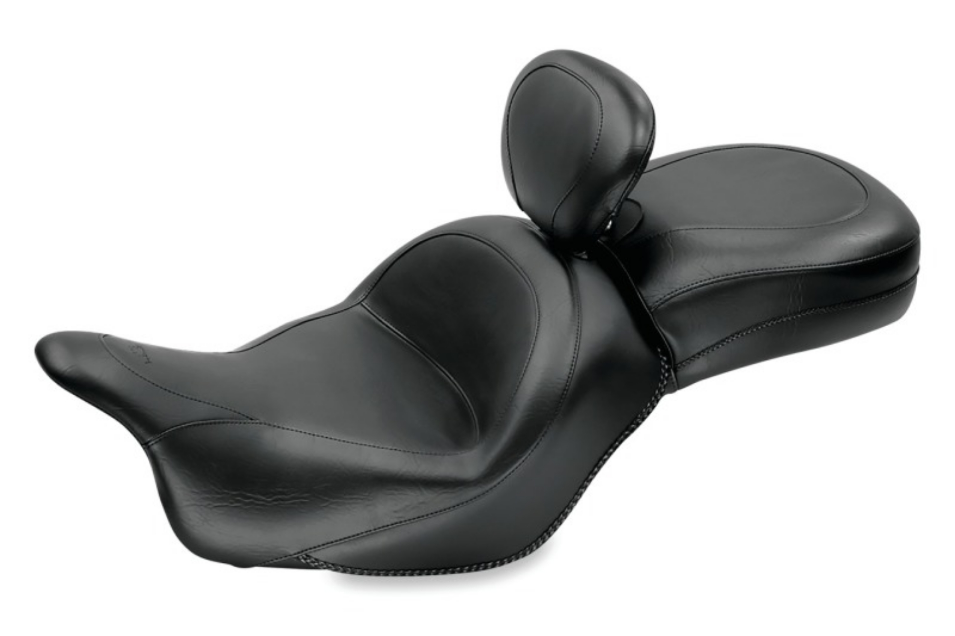 Picture of Mustang 09-13 Kawasaki Vulcan 1700 Classic Std Touring 1PC Seat w-Driver Backrest - Black