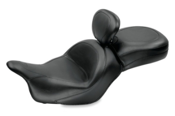 Picture of Mustang 09-13 Kawasaki Vulcan 1700 Classic Std Touring 1PC Seat w-Driver Backrest - Black