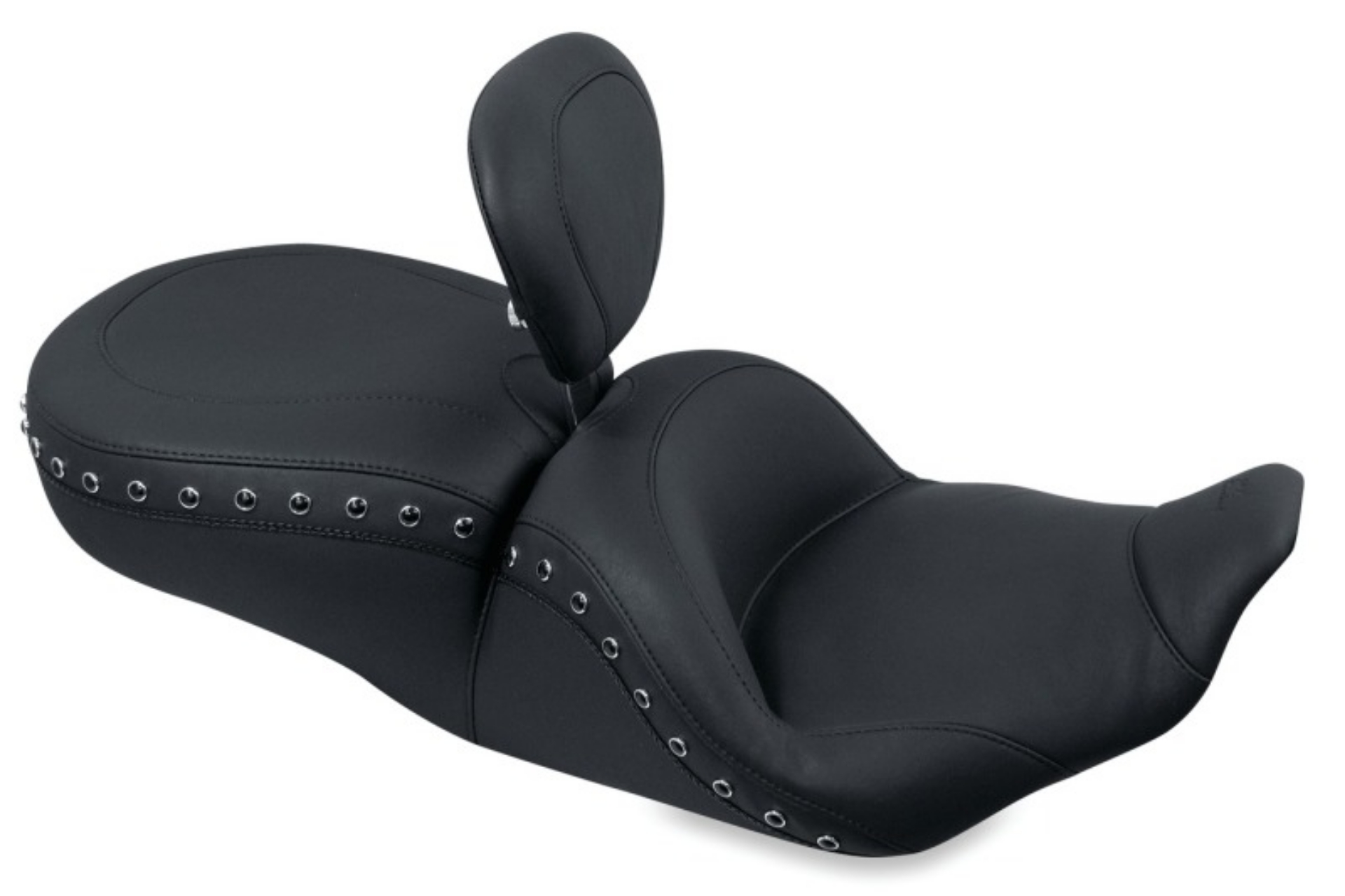 Picture of Mustang 97-07 Harley Rd King,06-07 Str Glide,00-05 Eagle Lowdown 1PC Seat w-DBR Black Pearls - Black