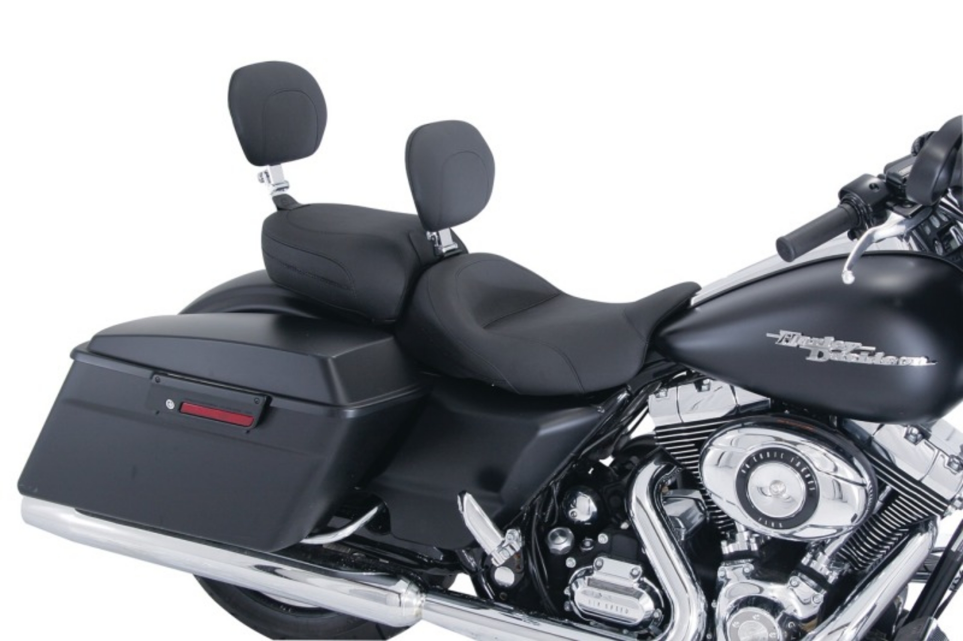 Picture of Mustang 08-21 Harley FL Touring Recessed Passenger Seat with Backrest - Black