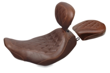 Picture of Mustang 97-07 Harley Rd King, 06-07 Str Glide, 00-05 Eagle Wide Tripper Solo Seat w-DBR - Brown