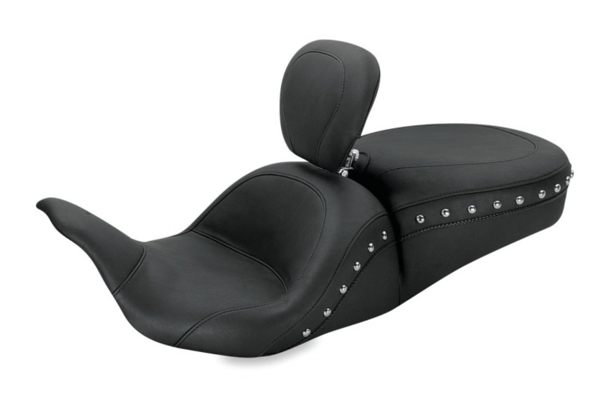 Picture of Mustang 08-21 Harley Electra Glide, Rd Glide, Rd King, Glide Lowdown 1PC Seat w-DBR Studs - Black