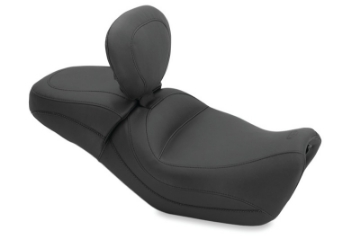 Picture of Mustang 15-21 Harley Street Standard Touring 1PC Seat w-Driver Backrest - Black