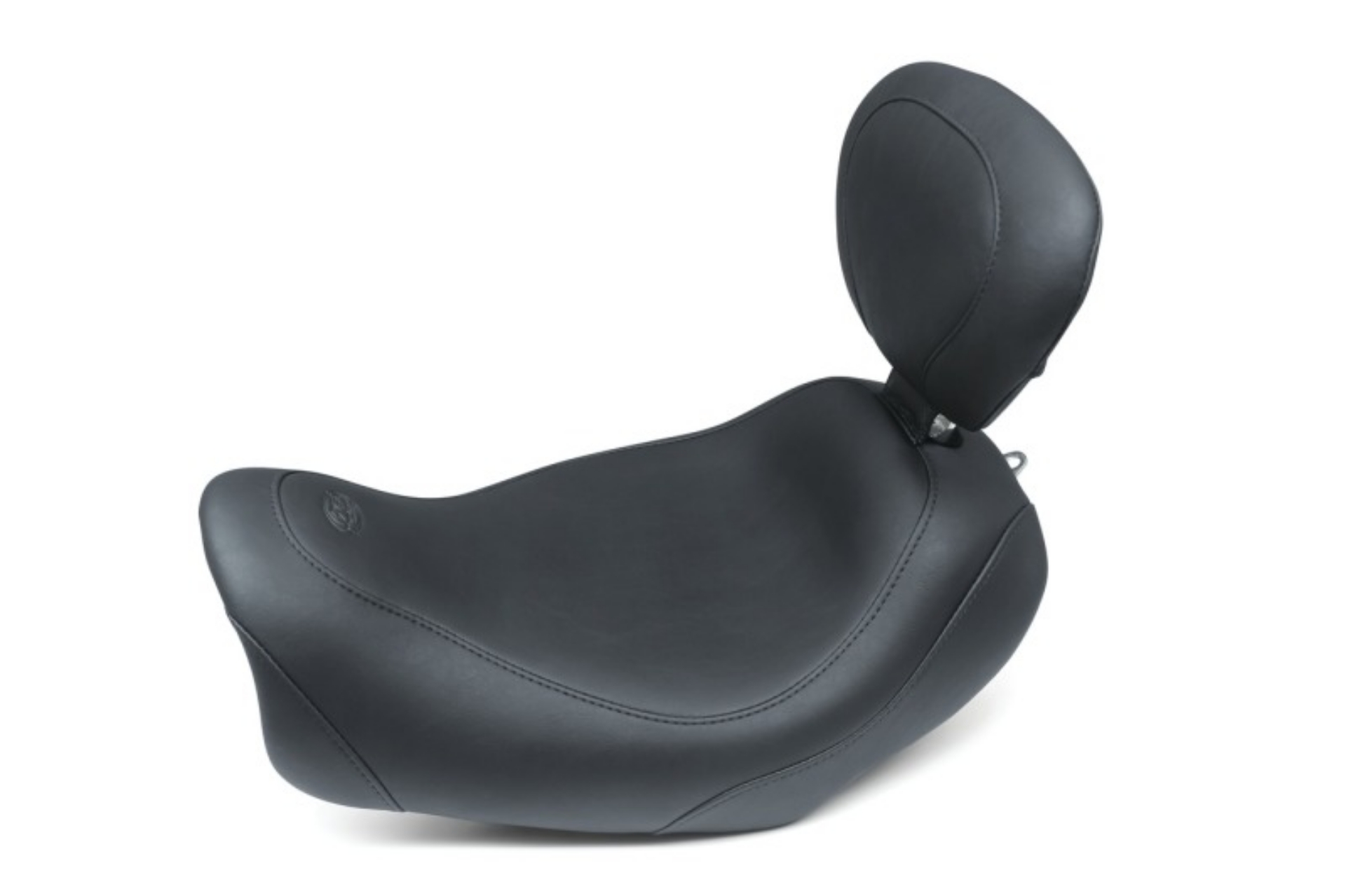 Picture of Mustang 14-17 Harley Fat Bob Wide Tripper Solo Seat w-Driver Backrest - Black