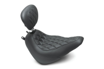Picture of Mustang 18-21 Harley Heritage Classic, Deluxe Wide Tripper Solo Seat w-Driver Backrest - Black
