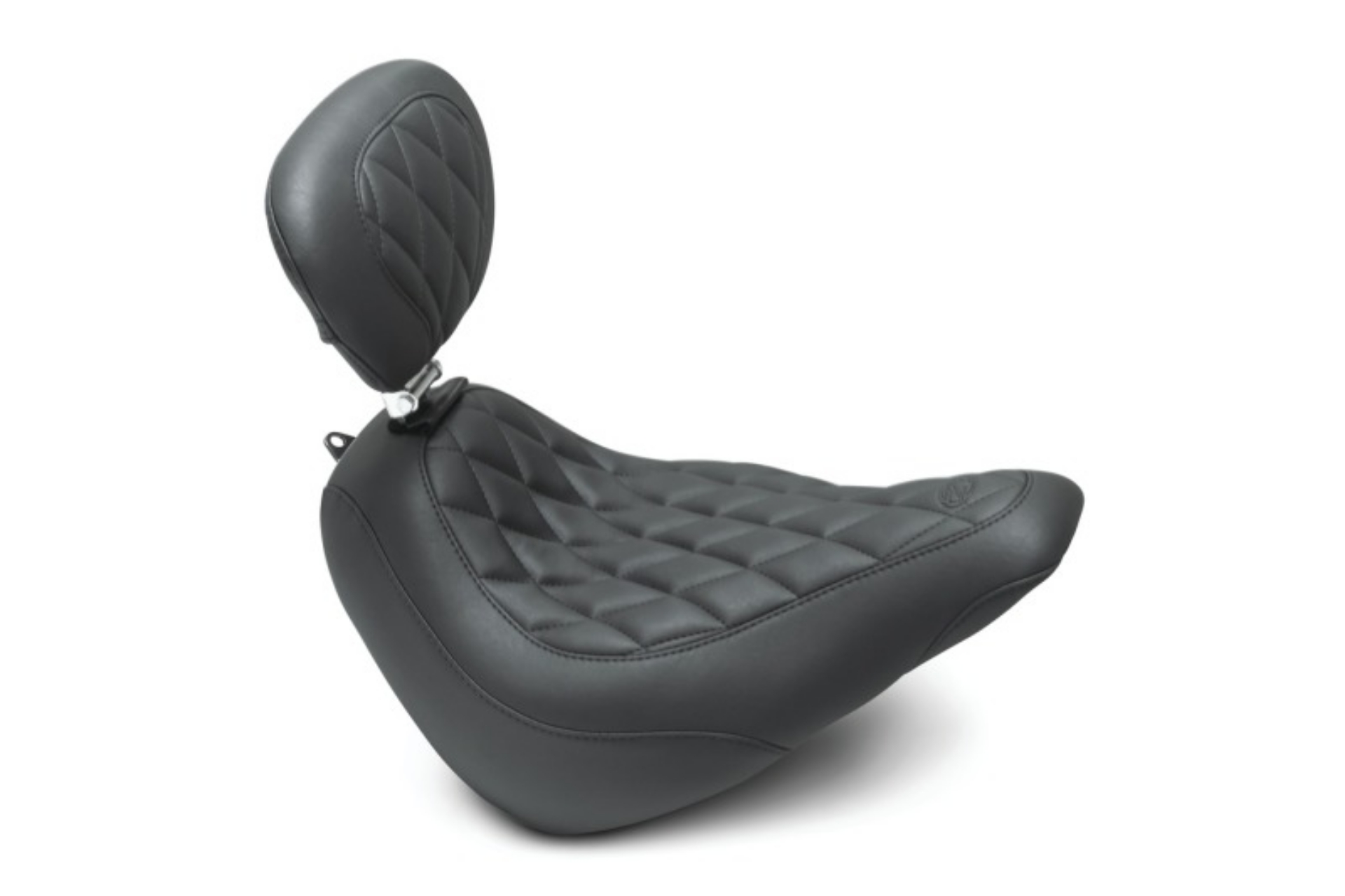 Picture of Mustang 18-21 Harley Street Bob Wide Tripper Solo Seat w-Driver Backrest Diamond Stitch - Black