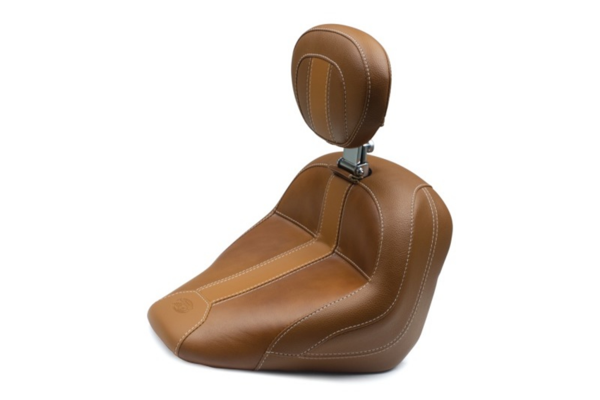 Picture of Mustang 15-21 Indian Scout Standard Touring Solo Seat w-Driver Backrest - Brown