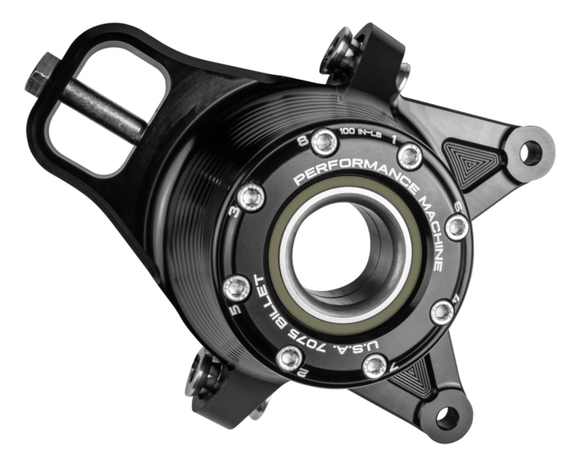 Picture of Performance Machine UTV Rear Bearing Carrier Set - Black Ano