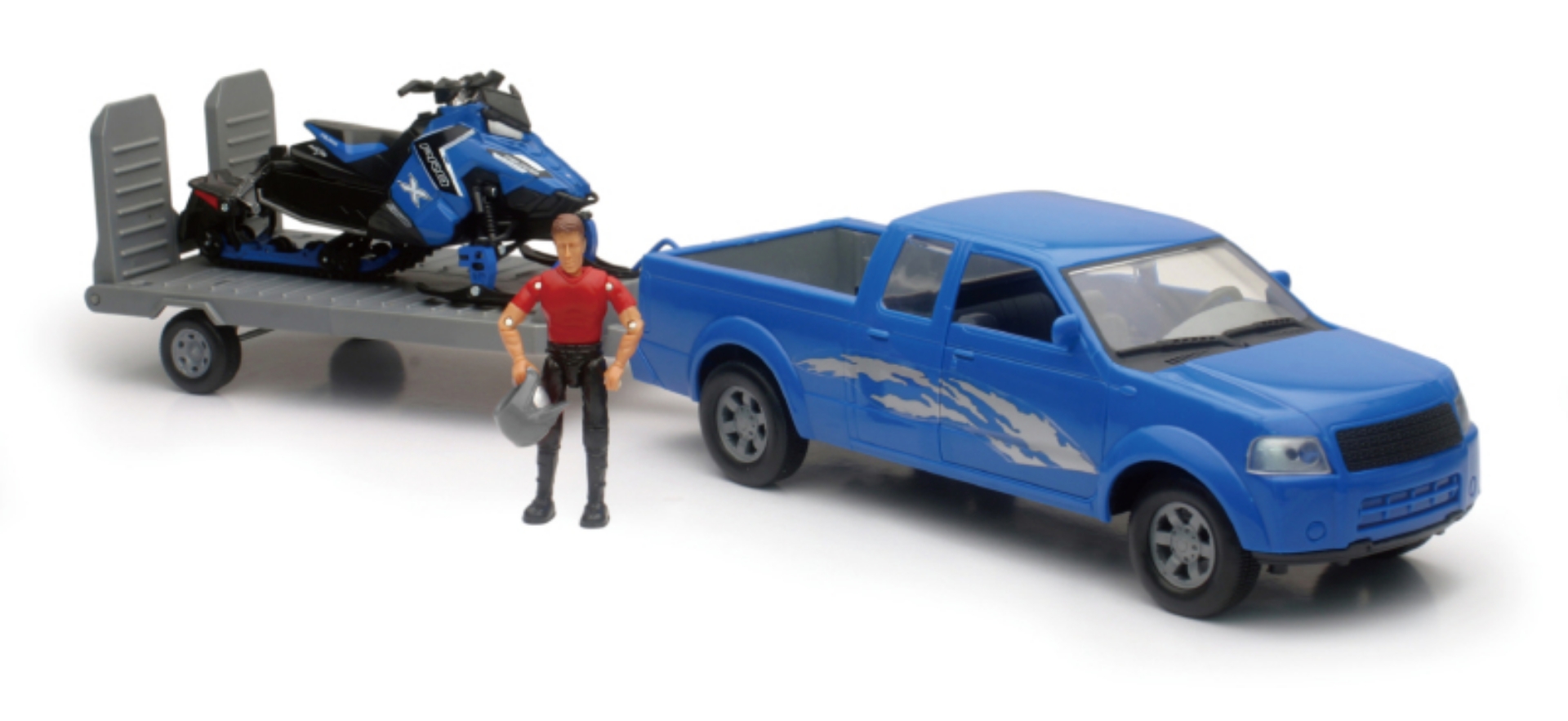 Picture of New Ray Toys Pickup with Polaris Switchback Snowmobile and Figurine Set- Scale - 1:18