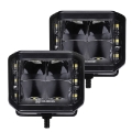Picture of Go Rhino Xplor Blackout Series Cube LED Sideline Spot Light Kit Surface Mount 4x3 - Blk Pair
