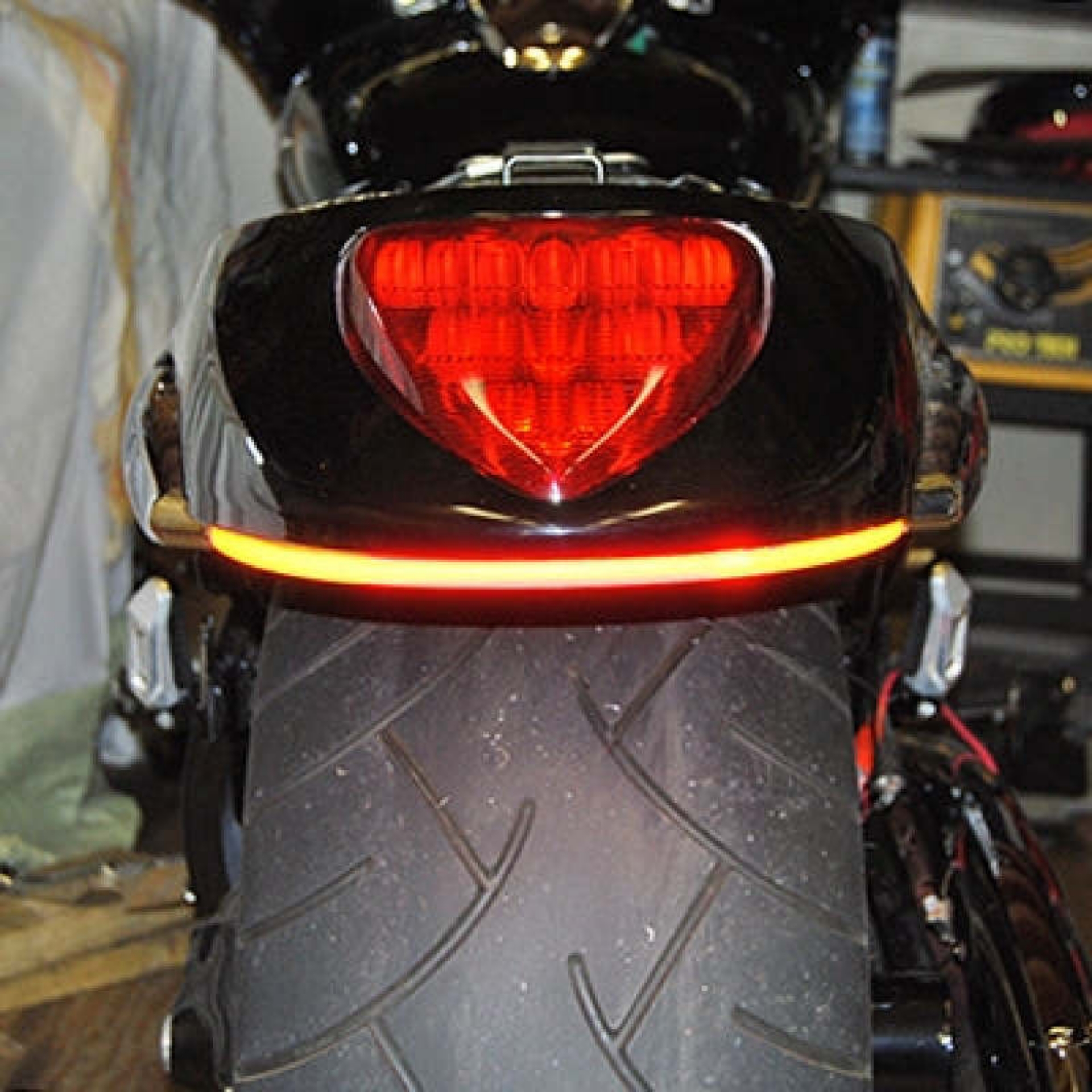 Picture of New Rage Cycles 06+ Suzuki M109R Rear Turn Signals w-Load EQ - Amber-Red