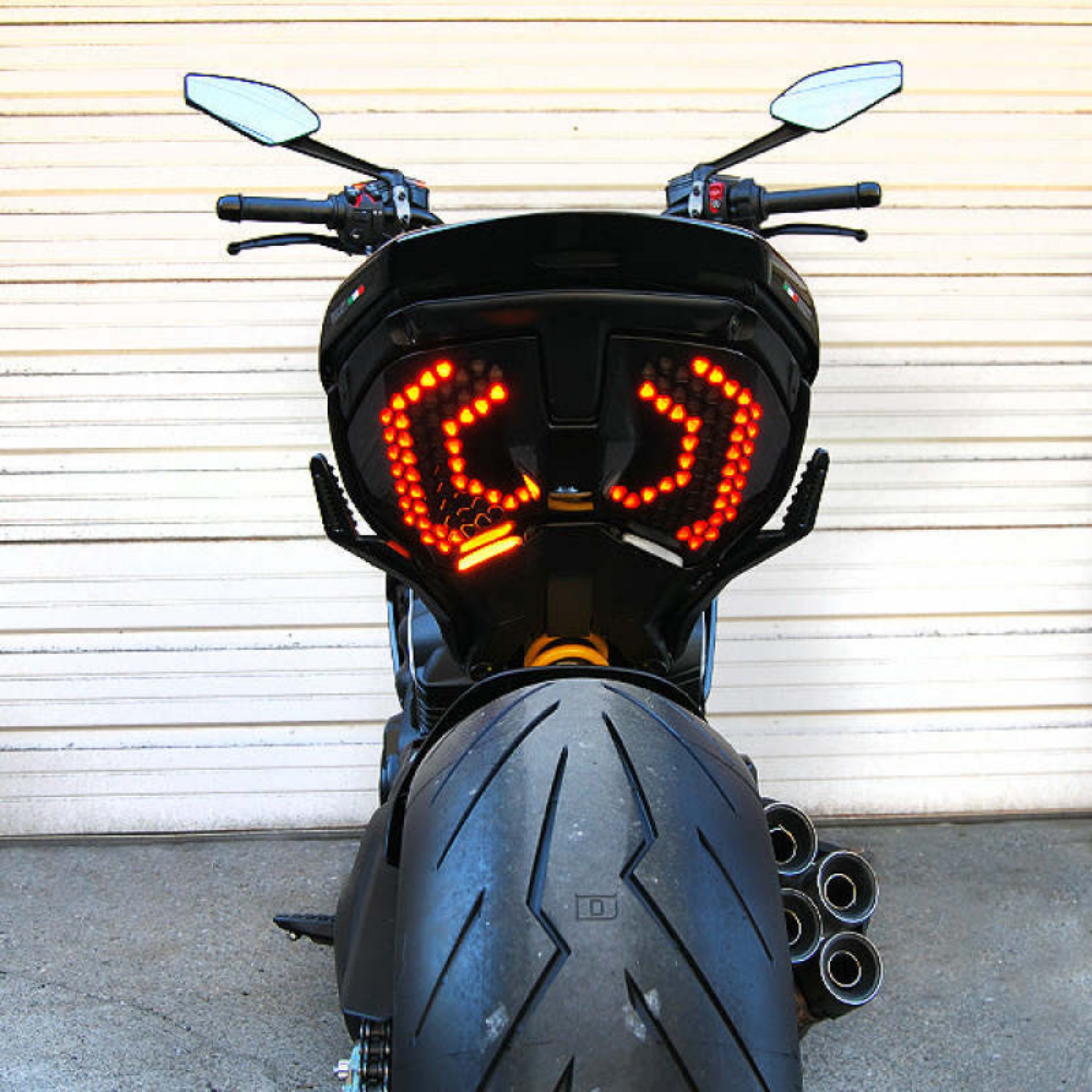 Picture of New Rage Cycles 23+ Ducati Diavel V4 Rear Turn Signals w-Side Mount License Plate
