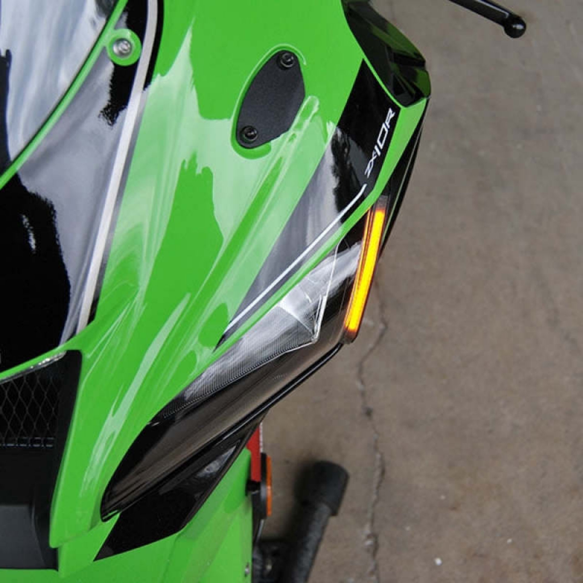 Picture of New Rage Cycles 16-20 Kawasaki ZX-10R Front LED Turn Signals w-Load EQ