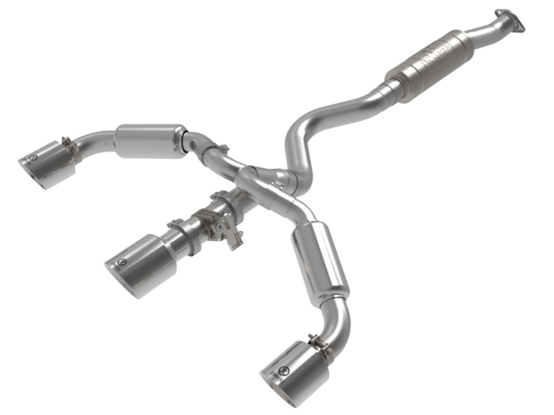 Picture of aFe 23-24 Toyota GR Corolla L3 1-6L t Gemini XV 3in to 2-1-2in Cat Back Exhaust w- Polished Tips