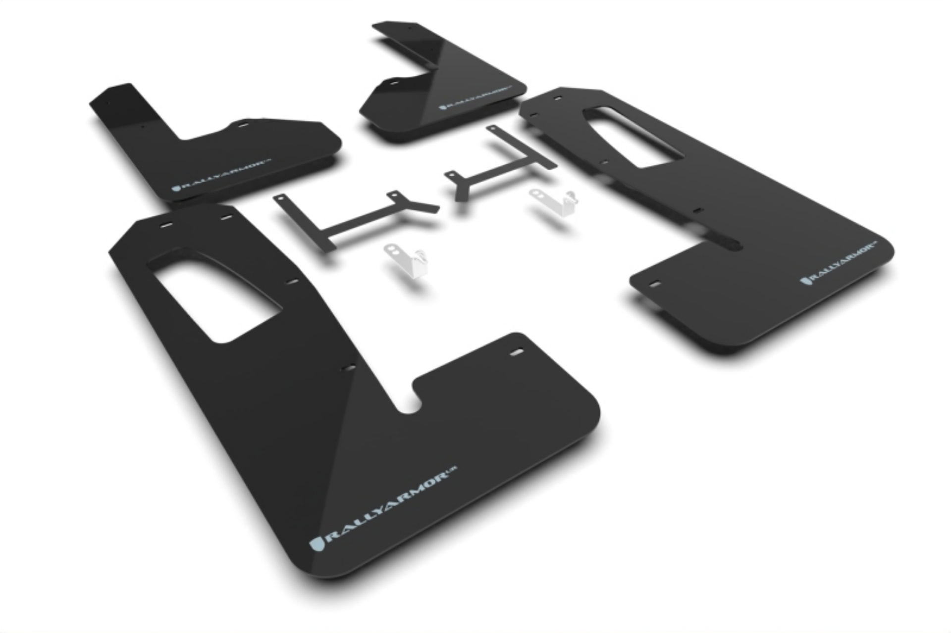 Picture of Rally Armor 22-25 Rivian R1S Black UR Mud Flap w-Light Blue Logo