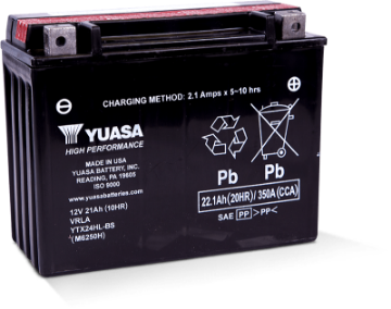 Picture of Yuasa YTX24HL-BS High Performance Maintenance Free AGM 12-Volt Battery w-Bottle