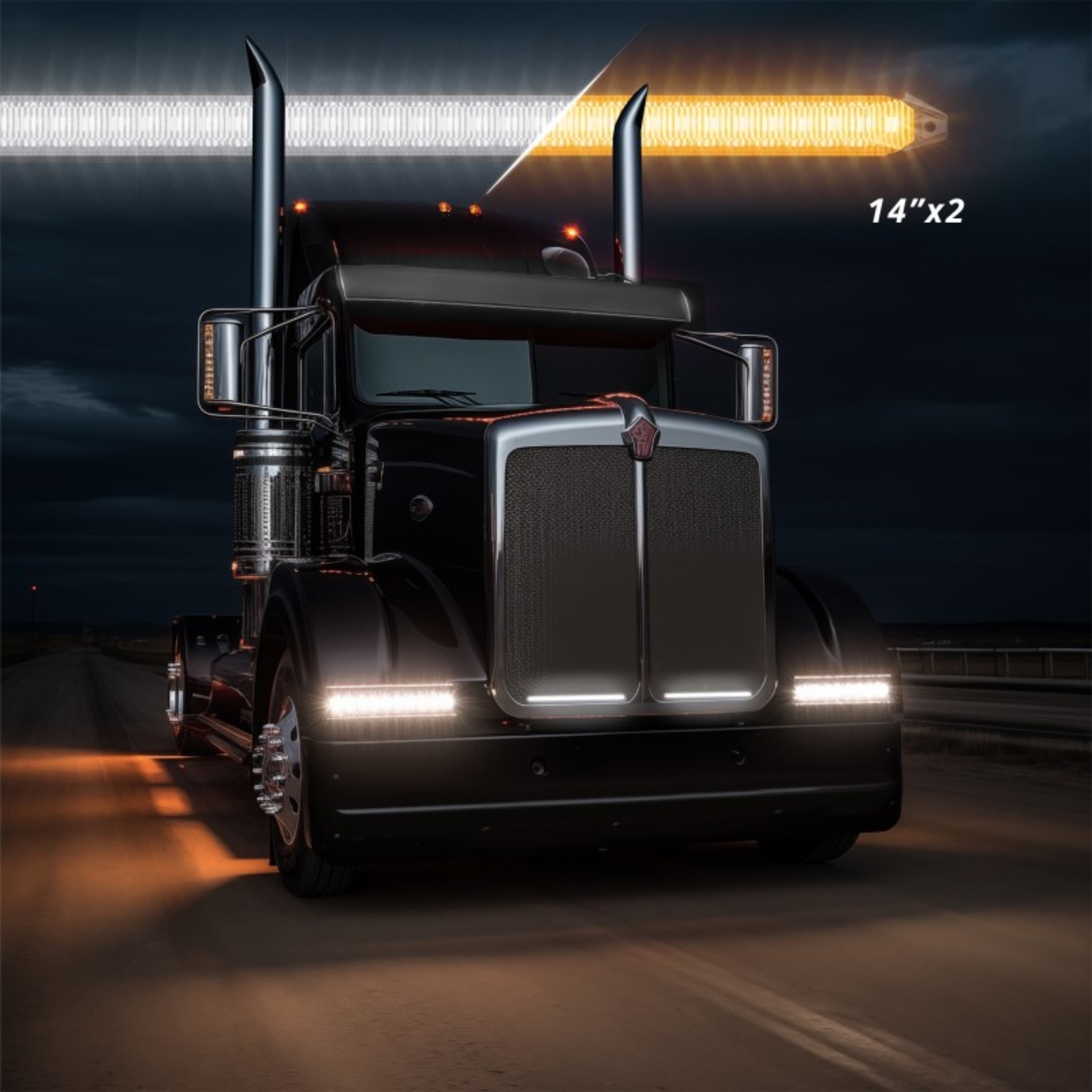 Picture of XK Glow 14In Switchback Grill Lights with Start-up Animation & Sequential Turn Signals